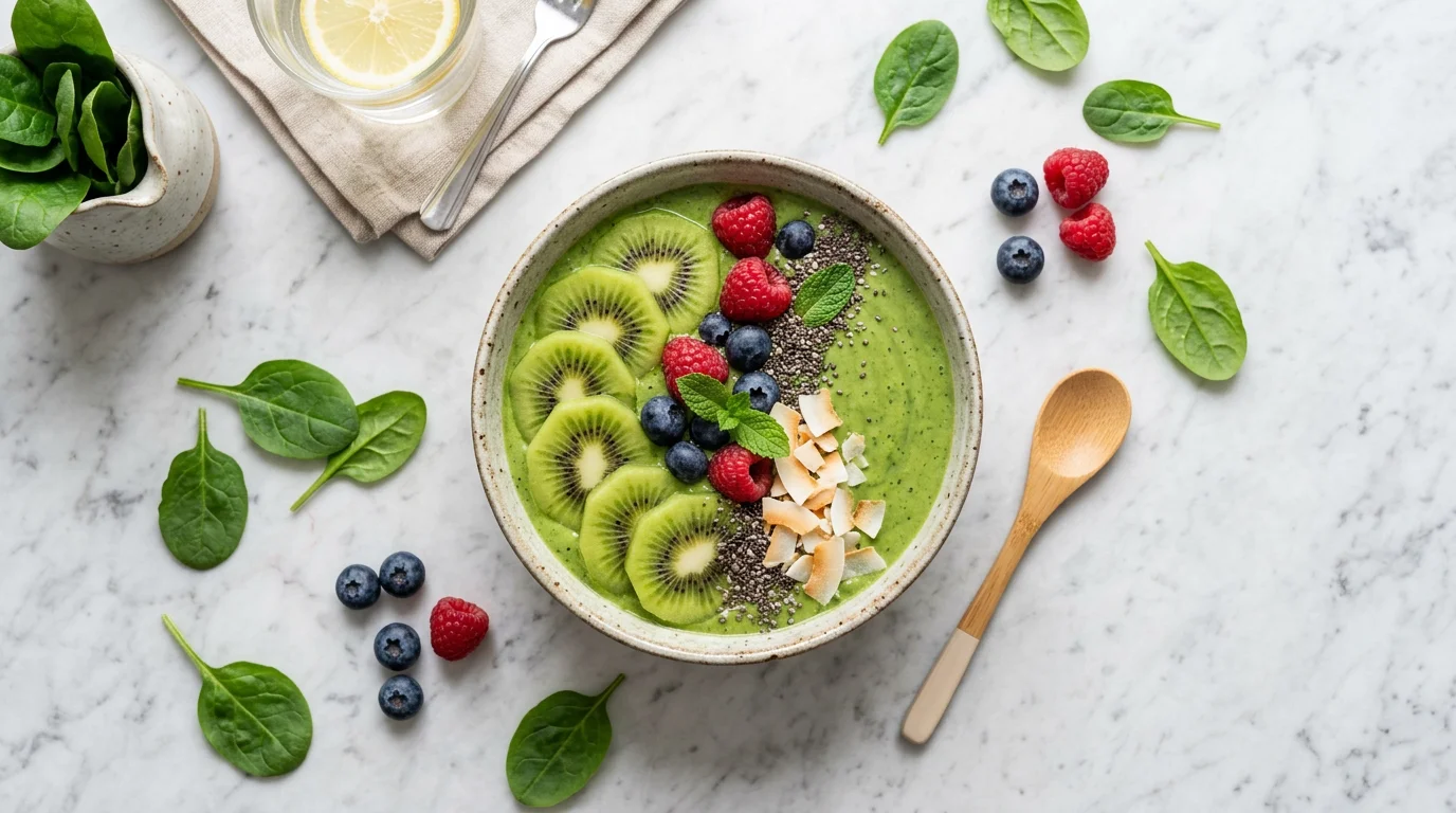 Grön smoothiebowl med bär